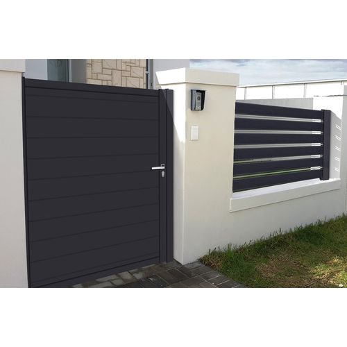 Створчатое ворота - PRESTIGE CLASSIC: C475 - Style Doors S.A. - раздвижное / из алюминия / с пластинками