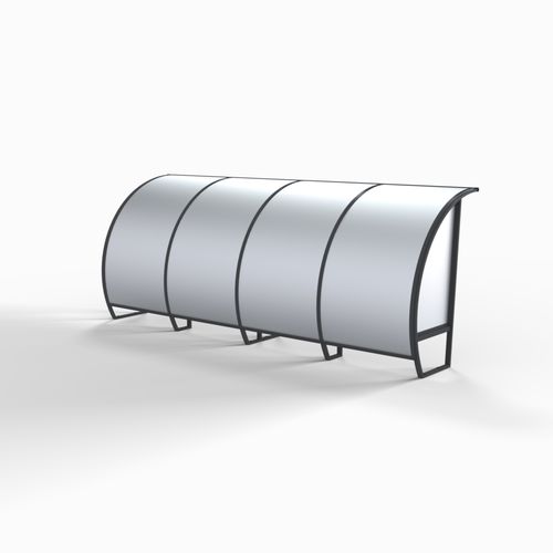 Скамейка запасных с навесом для 10 человек - S11550G - SODEX SPORT - из алюминия / фиксированный / серый