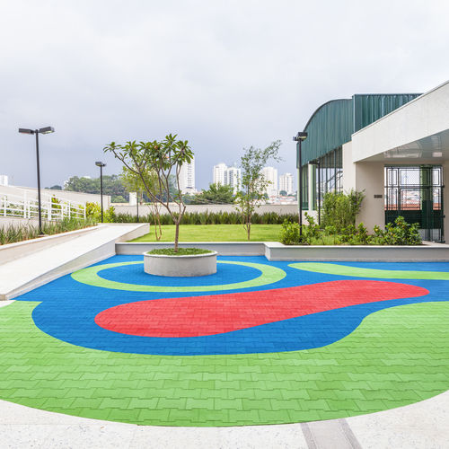 Напольное покрытие из СКЭП - IMPACT SOFT - DOUBLE T - RECYCLED RUBBER OR EPDM - AUBICON - RUBBER FLOORING AND INSULATION MATS - из каучука / для улицы / для игровой площадки