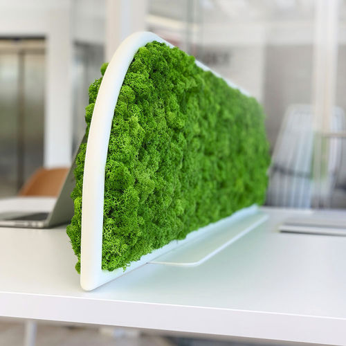 Отделительная перегородка для офиса для рабочего стола - G-DESKS - Greenmood - из стабилизированного мха / из алюминия / звуконепроницаемая