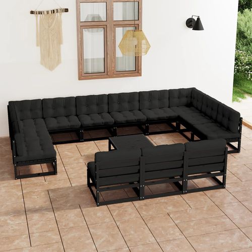 Современная мебель для сада - vidaXL 14-tlg: 3077253 - desayo - из сосны / из цельной древесины / из ткани