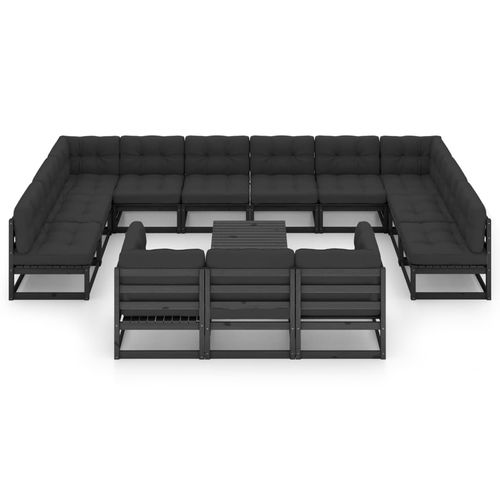 Современная мебель для сада - vidaXL 14-tlg : 3077293 - desayo - из сосны / из цельной древесины / из ткани