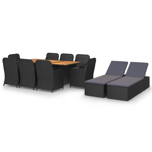 Современный комплект стол - стулья - vidaXL 11-tlg : 3059476 - desayo - для сада / из акации / из цельной древесины
