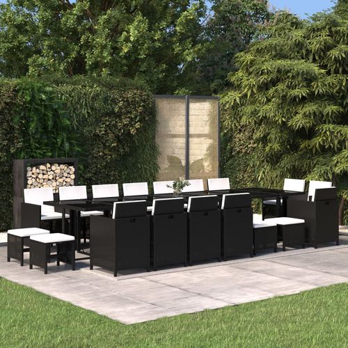 Современный комплект стол - стулья - vidaXL 19-tlg : 3095642 - desayo - для сада / из ткани / из стали, покрытой порошком