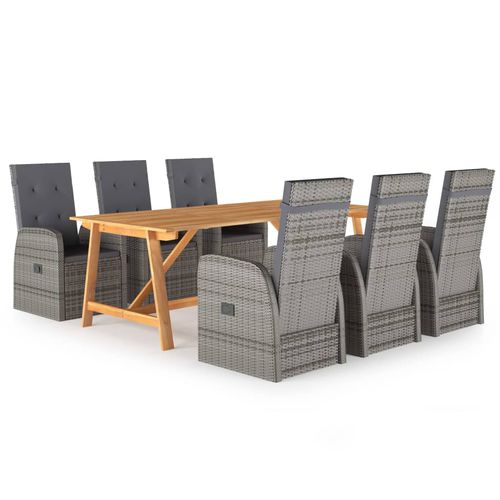 Современный комплект стол - стулья - vidaXL 7-tlg : 3068815 - desayo - для сада / из ткани / из акации