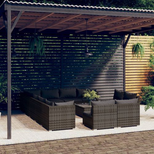 Современная мебель для сада - vidaXL 13-tlg : 3102853 - desayo - из синтетического ротанга / из стали, покрытой порошком / из ткани