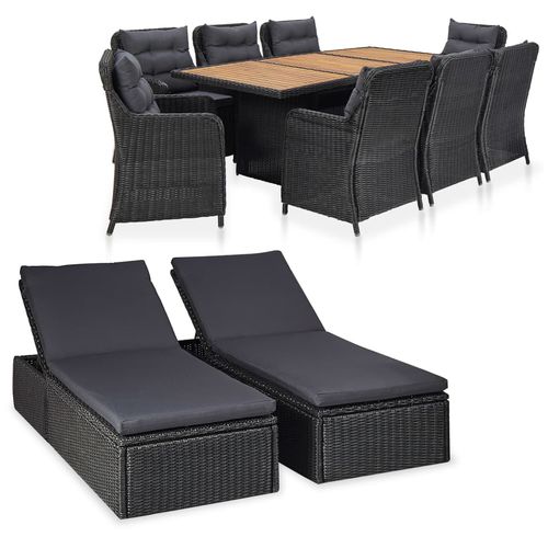 Современный комплект стол - стулья - vidaXL 11-tlg : 3057807 - desayo - для сада / из акации / из цельной древесины
