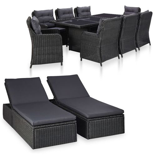 Современный комплект стол - стулья - vidaXL 11-tlg : 3057811 - desayo - для сада / для террасы / из стали, покрытой порошком