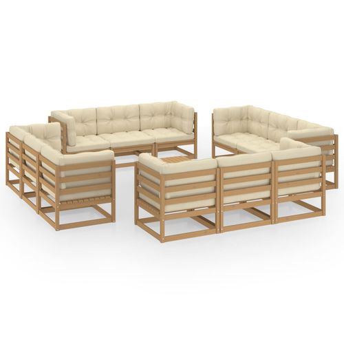 Современная мебель для сада - vidaXL 13-tlg : 3076347 - desayo - из сосны / из цельной древесины / из ткани
