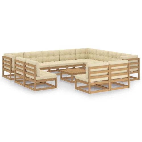 Современная мебель для сада - vidaXL 13-tlg : 3076952 - desayo - из сосны / из цельной древесины / из ткани