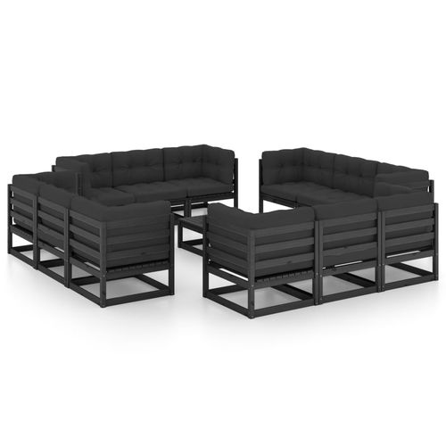 Современная мебель для сада - vidaXL 13-tlg : 3076348 - desayo - из сосны / из цельной древесины / из ткани