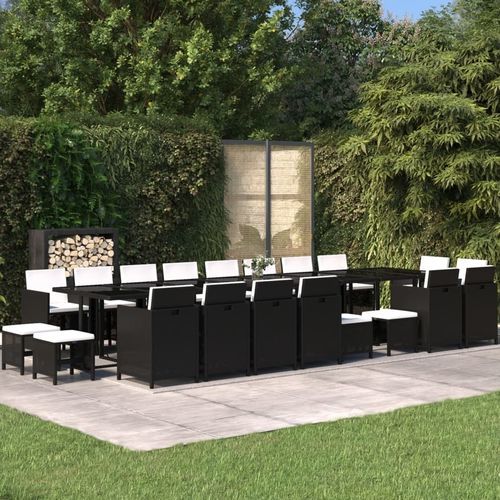 Современный комплект стол - стулья - vidaXL 21-tlg : 3095669 - desayo - для сада / из ткани / из стали, покрытой порошком
