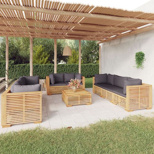 Современная мебель для сада - vidaXL 9-tlg : 3100874 - desayo - из цельной древесины / из тикового дерева / из ткани