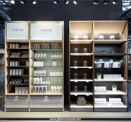 Настенный выставочный стенд-витрина - M32 FRAME - GIBAM SHOPS SPA - из дерева / для торговли