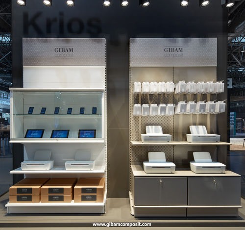 Выставочный стенд-витрина для продуктов питания - M18.02 - GIBAM SHOPS SPA - из металла / для торговли