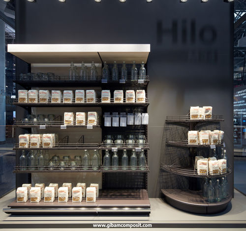 Современный стеллаж - M34 HILO - GIBAM SHOPS SPA - из дерева / из металла / для торговли