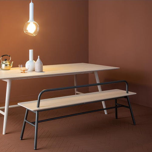 Современная скамейка - HOLLAND - SP01 design - из фанерованной древесины / из металла / из ткани