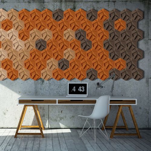 Покрытие для стен для внутреннего пространства - HEXAGON - Muratto - из пробкового дерева / 3D / с размерным эффектом