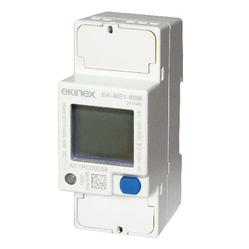 Монофазовый счетчик электроэнергии - EK-ME1-80M - ekinex® - цифровой / 50 Гц / 60 Гц