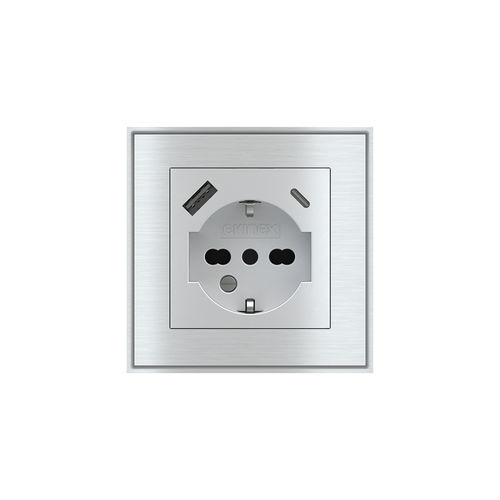 Розетка тока - EK-PWS-IT-USB - ekinex® - USB / настенная / из металла