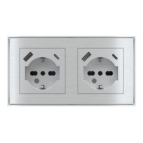Розетка тока - EK-PWS-IT-USB - ekinex® - USB / двойная / настенная