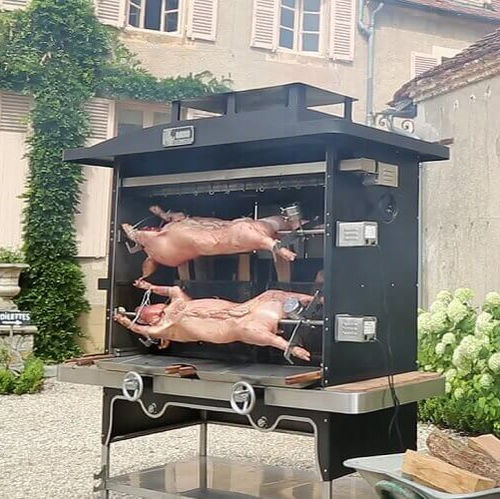 Дровяной вертел - 1200 - Rhino Grill - на угле / мобильный / с 2 шпинделями