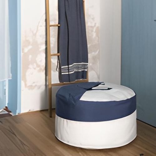 Современный пуф - Blue marine anchor - 727 sailbags - из ткани / из ПВХ / из переработанной парусины