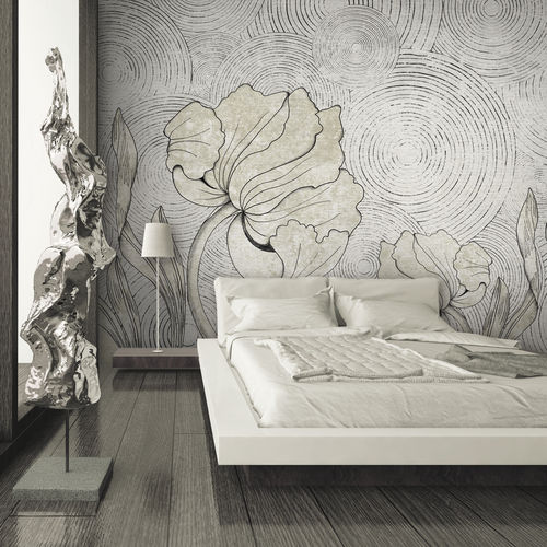Современный обои - IN BLOOM - Skinwall - из ткани / виниловый / в цветочек