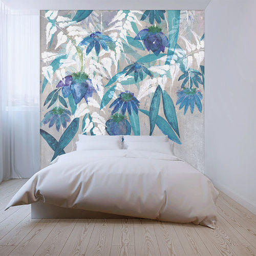 Современный обои - BLUE FLOWERS - Skinwall - из нетканых материалов / из стекловолокна / виниловый