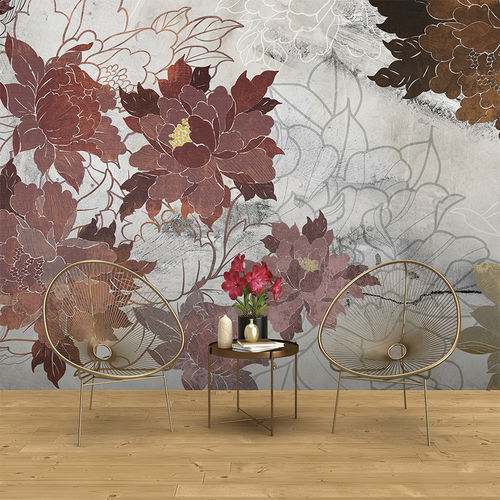 Обои уникальный дизайн - JAPANESE FLOWERING - Skinwall - из нетканых материалов / из стекловолокна / виниловый