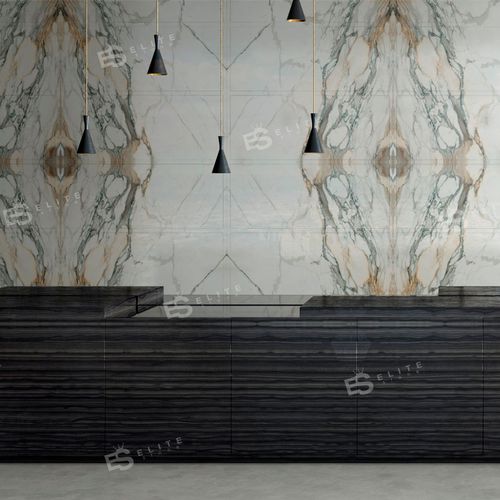 Плитка из мрамора - INTERIORS : CUCINA PAONAZZO - Elite Stone - для интерьера / настенная / прямоугольная