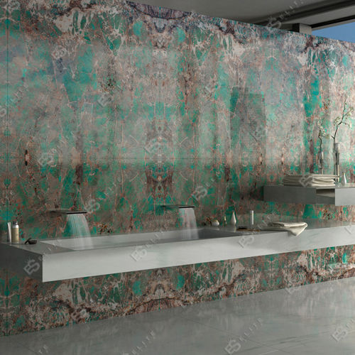 Плитка из камня - INTERIORS : BAGNO AMAZZONITE - Elite Stone - для интерьера / настенная / прямоугольная