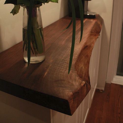 Современный стол-консоль - LIVE EDGE - Bois & Design - из дуба / из орехового дерева / из цельной древесины