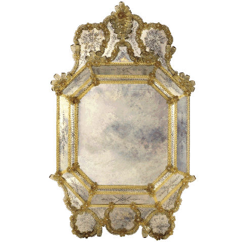 Настенное зеркало - Antica - Murano Lux - венецианский стиль / полигональное / из муранского стекла