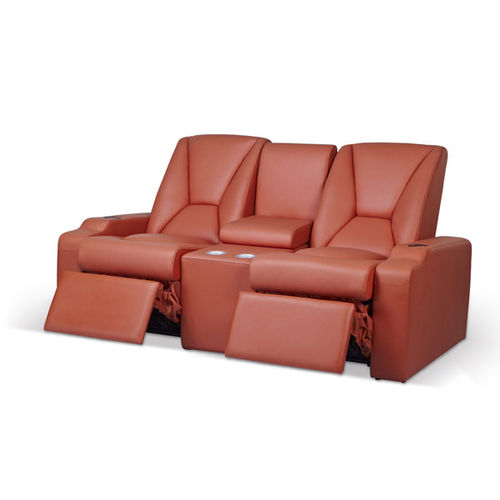 Кресло для кинотеатра из кожи - LORENZ VIP RECLINER LS-805 - Leadcom Seating - красное / с опорой для ступней