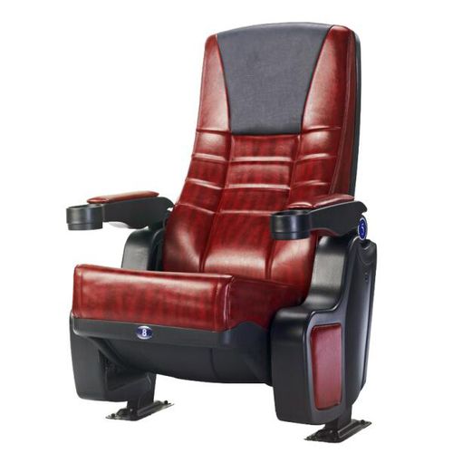 Кресло для кинотеатра из кожи - STAR ROCKER LS-8605G - Leadcom Seating - красное / черное / с подголовником