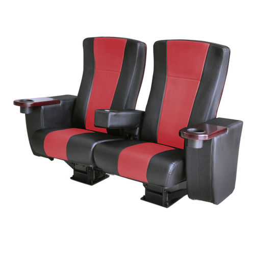 Кресло для кинотеатра из кожи - ULTIMATE ROCKER LS-10602 - Leadcom Seating - красное / черное / с подголовником
