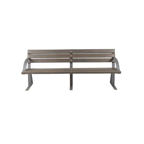 Современная общественная скамейка - Beira Alta - Extruplas - из переработанного пластика / со спинкой / с подлокотниками