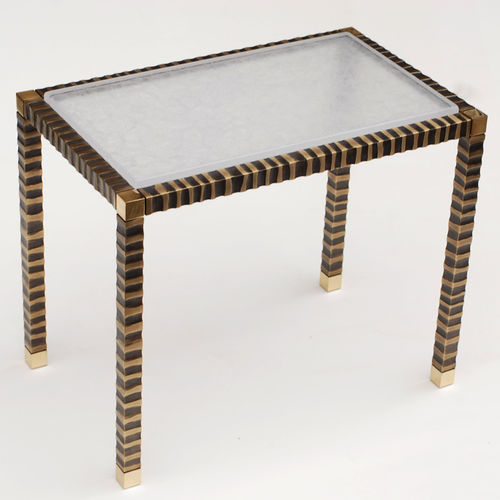 Современный вспомогательный столик - ZEBRA - Atelier Stefan Leo - из стекла / из бронзы / прямоугольный