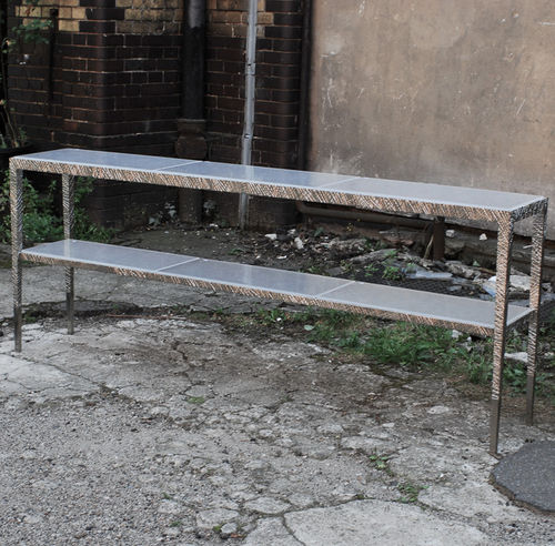 Классический стол-консоль - LABRANDA - Atelier Stefan Leo - из стекла / из бронзы / из никеля