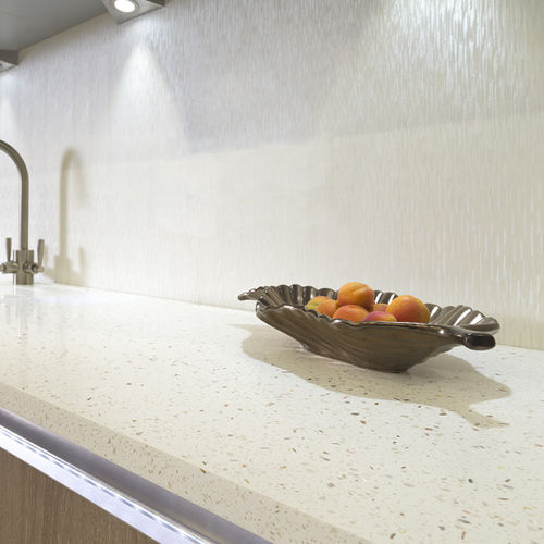 Рабочая поверхность из Solid Surface - COPPER FLECK - Minerva Work Surfaces - для кухни / белая