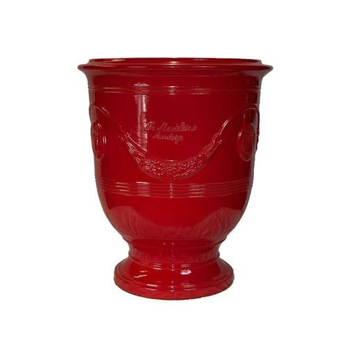Садовый горшок из керамики - Anduze - Poterie de la Madeleine - круглый / для бытового использования / красный