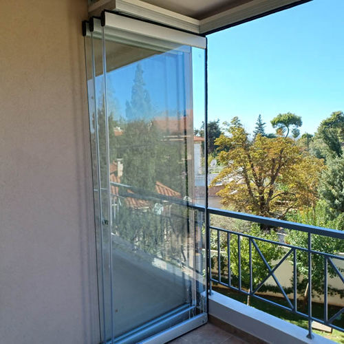 Окно из алюминия - IN KIFISSIA - Atrio Glass Doors - складное / с двойным остеклением / 2 створки