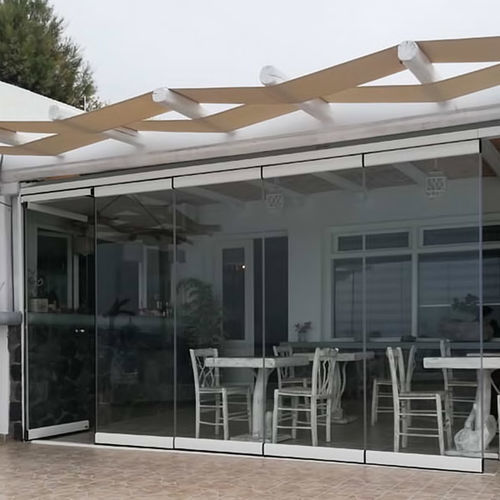 Складное панорамное окно - IN SANTORINI - Atrio Glass Doors - из алюминия / 3 створки / левое