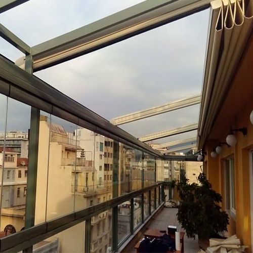 Пергола пристроенная к зданию - IN ATHENS - Atrio Glass Doors - из стекла / из ПВХ / на заказ