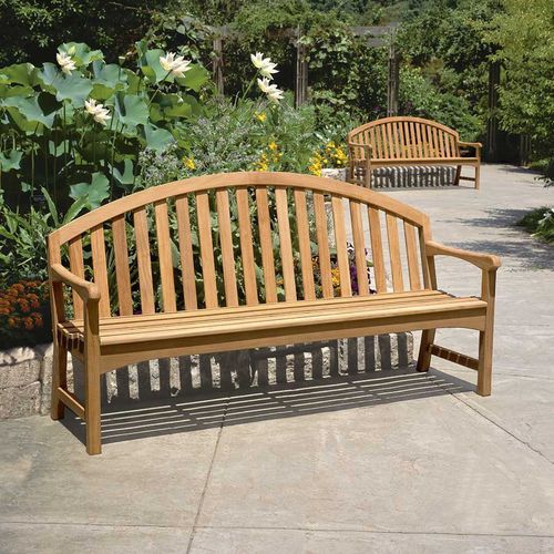 Классическая общественная скамейка - BRITTANY : 6304 - COUNTRY CASUAL TEAK - из тикового дерева / со спинкой / с подлокотниками