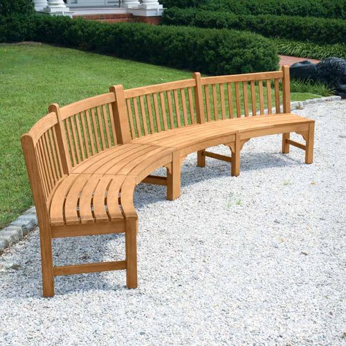 Классическая общественная скамейка - WINDERMERE : 4559 - COUNTRY CASUAL TEAK - из тикового дерева / со спинкой