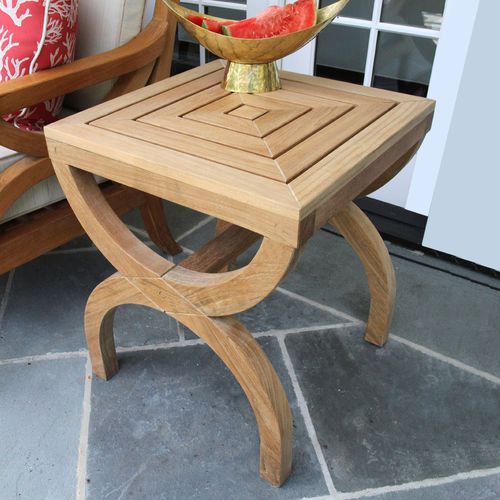 Современный вспомогательный столик - FIORI® : 9812 - COUNTRY CASUAL TEAK - из тикового дерева / квадратный / для бытового использования