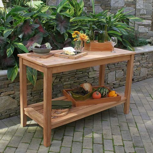 Современный стол-консоль - BERWICK : 4814 - COUNTRY CASUAL TEAK - из тикового дерева / прямоугольный / для бытового использования