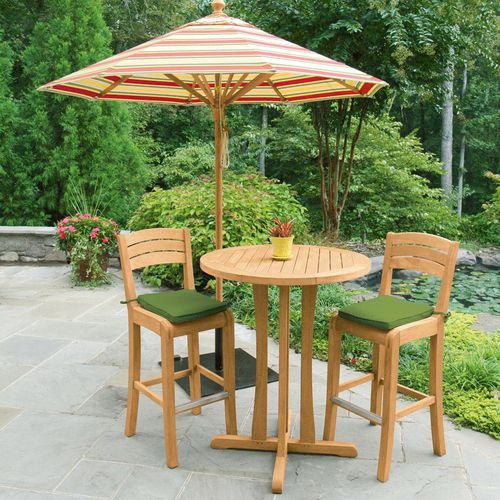 Современный высокий стол для еды стоя - SHOREHAM : 7326 - COUNTRY CASUAL TEAK - из тикового дерева / круглый / экологически чистый